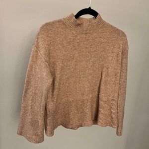 Lulus Mock-neck Taupe Brown Sweater